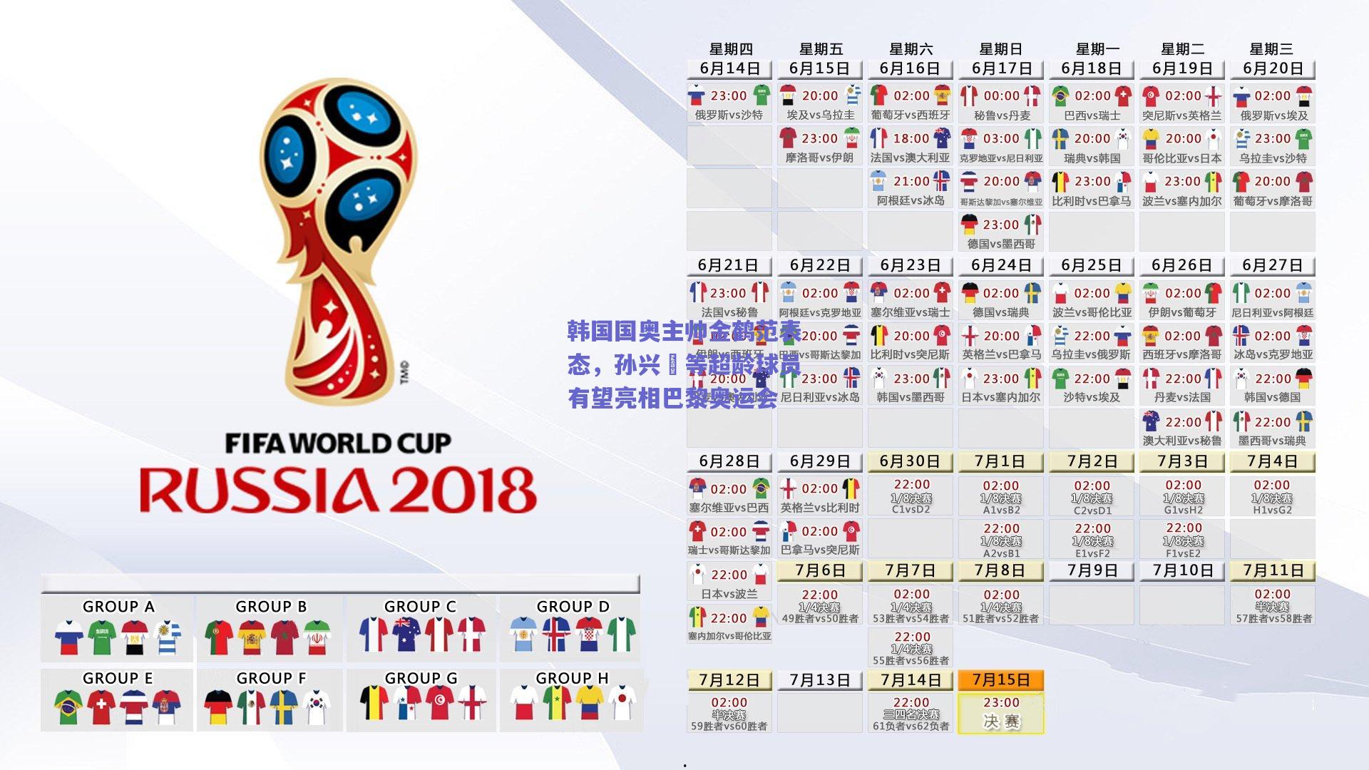 韩国国奥主帅金鹤范表态，孙兴慜等超龄球员有望亮相巴黎奥运会